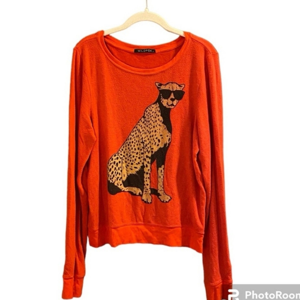Orange Cheetah Print Sweater